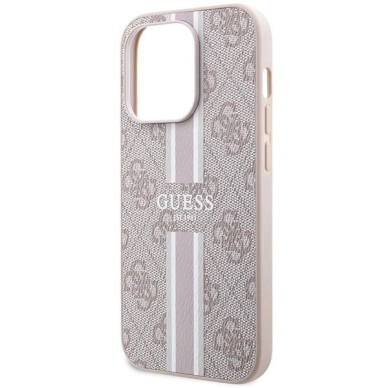 Guess 4G Printed Stripes MagSafe Dėklas iPhone 15 Pro Max - rožinis 5