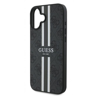 Guess 4G Printed Stripes MagSafe Dėklas iPhone 16 Plus - juodas 5