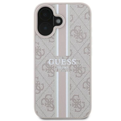 Guess 4G Printed Stripes MagSafe Dėklas iPhone 16 Plus - rožinis 2