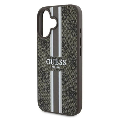 Guess 4G Printed Stripes MagSafe iPhone 16 Plus Dėklas - rudas 5