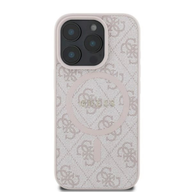 Guess 4G Ring Classic Logo MagSafe Dėklas iPhone 16 Pro Max - rožinis 2