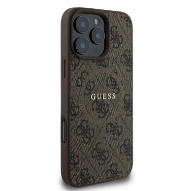 Guess 4G Ring Classic Logo MagSafe Dėklas iPhone 16 Pro Max - rudas 1