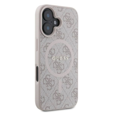 Guess 4G Ring Classic Logo MagSafe iPhone 16 Dėklas - rožinis 1