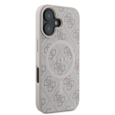 Guess 4G Ring Classic Logo MagSafe iPhone 16 Plus Dėklas - rožinis 3