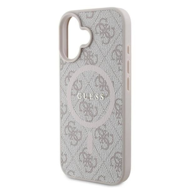 Guess 4G Ring Classic Logo MagSafe iPhone 16 Plus Dėklas - rožinis 5