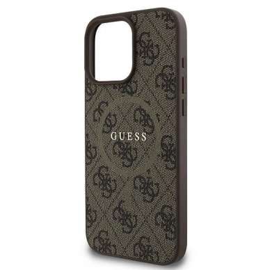 Guess 4G Ring Classic Logo MagSafe iPhone 16 Pro Dėklas - rudas 5