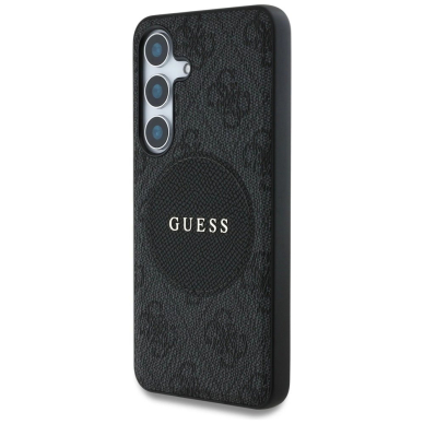 Guess 4G Round Patch Classic Logo MagSafe Dėklas Samsung Galaxy S25 Juodas 1