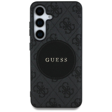 Guess 4G Round Patch Classic Logo MagSafe Dėklas Samsung Galaxy S25 Juodas 2