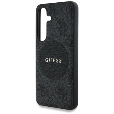 Guess 4G Round Patch Classic Logo MagSafe Dėklas Samsung Galaxy S25 Juodas 5