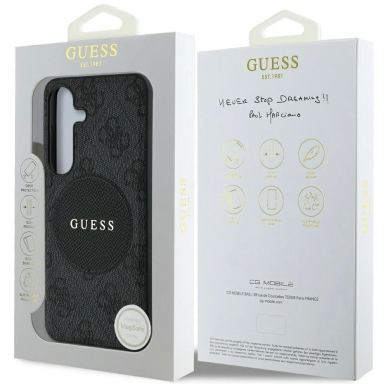 Guess 4G Round Patch Classic Logo MagSafe Dėklas Samsung Galaxy S25 Juodas 7