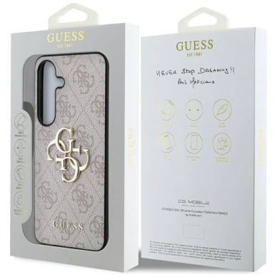 Guess Big 4G Logo Classic Logo Dėklas Samsung Galaxy S25 Rožinis 7