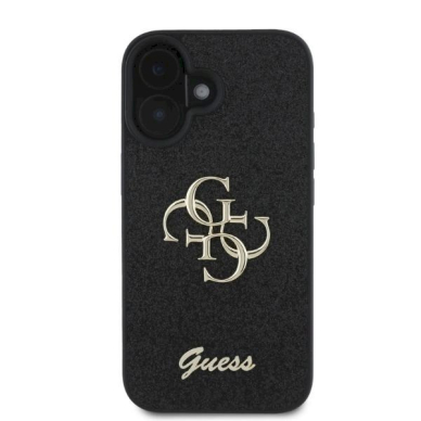 Guess Fixed Glitter Big 4G Dėklas iPhone 16 - juodas 3