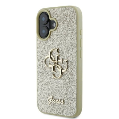 Guess Fixed Glitter Big 4G Dėklas iPhone 16 Plus - auksinis 1