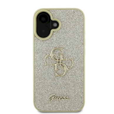 Guess Fixed Glitter Big 4G Dėklas iPhone 16 Plus - auksinis 2