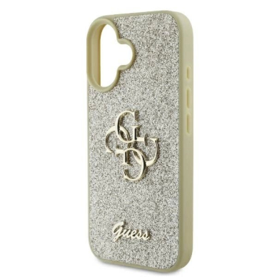 Guess Fixed Glitter Big 4G Dėklas iPhone 16 Plus - auksinis 5