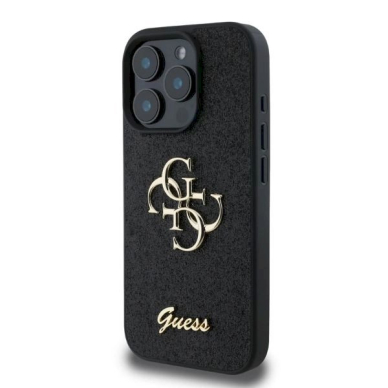 Guess Fixed Glitter Big 4G Dėklas iPhone 16 Pro - juodas 2