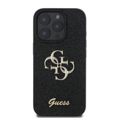 Guess Fixed Glitter Big 4G Dėklas iPhone 16 Pro - juodas 3