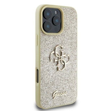 Guess Fixed Glitter Big 4G Dėklas iPhone 16 Pro Max - auksinis 1