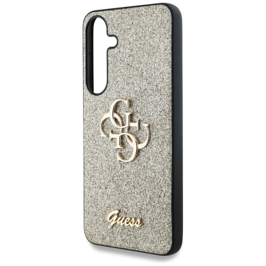 Guess Fixed Glitter Big 4G Metal Logo Dėklas Samsung Galaxy S25 gold 5