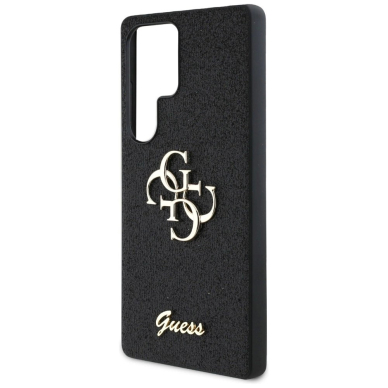 Guess Fixed Glitter Big 4G Metal Logo Dėklas Samsung Galaxy S25 Ultra Juodas 5