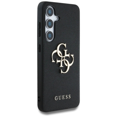 Guess Grained Big 4G Logo Small Classic Logo Dėklas Samsung Galaxy S25 Juodas 3