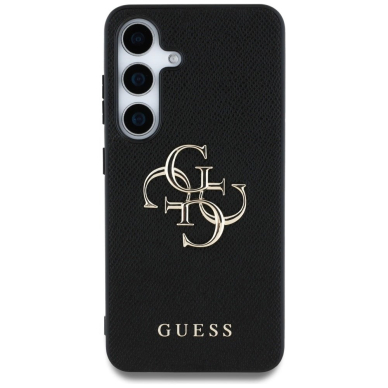 Guess Grained Big 4G Logo Small Classic Logo Dėklas Samsung Galaxy S25 Plus Juodas 2