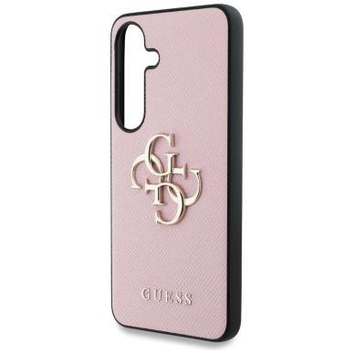 Guess Grained Big 4G Logo Small Classic Logo Dėklas Samsung Galaxy S25 Plus Rožinis 5