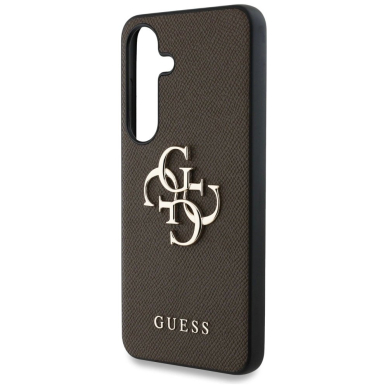 Guess Grained Big 4G Logo Small Classic Logo Dėklas Samsung Galaxy S25 Rudas 5