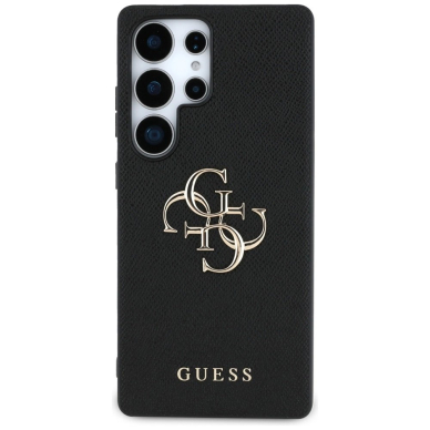 Guess Grained Big 4G Logo Small Classic Logo Dėklas Samsung Galaxy S25 Ultra Juodas 2