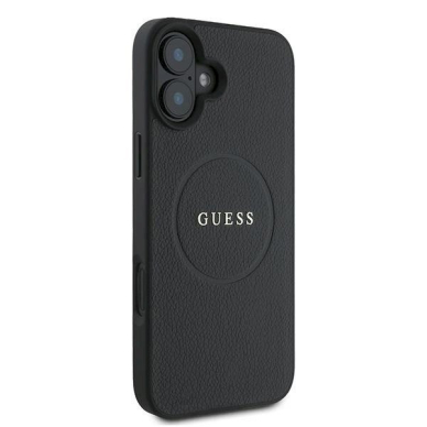 Guess Grained Gold Ring MagSafe Dėklas iPhone 16 Plus - juodas 3