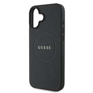 Guess Grained Gold Ring MagSafe Dėklas iPhone 16 Plus - juodas 5