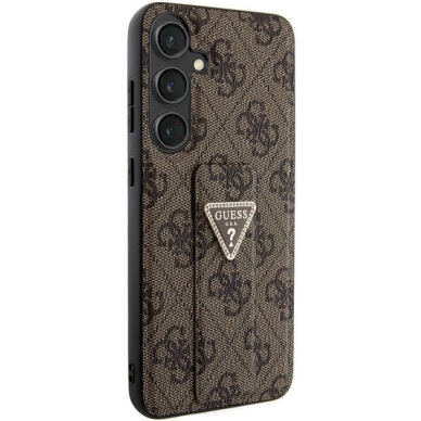 Guess Grip Stand 4G Triangle Strass Dėklas Samsung Galaxy S24+ - brown 3