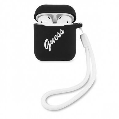 Guess GUACA2LSVSBW AirPods Ausinių Dėklas Silicone Vintage juodas-baltas