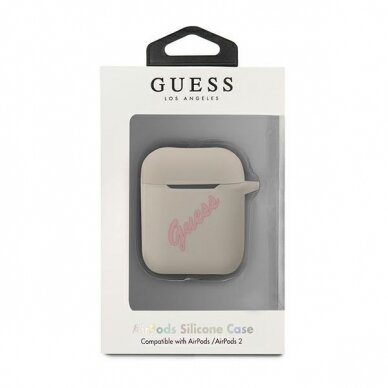 Guess GUACA2LSVSGP AirPods Ausinių Dėklas Silicone Vintage pilkas-rožinis 2