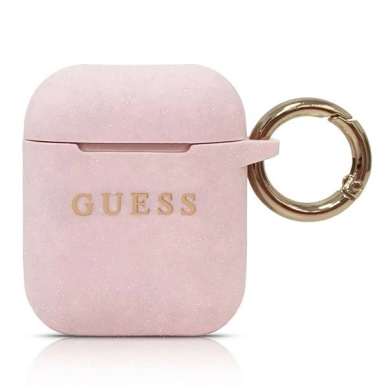 Guess GUACCSILGLLP AirPods cover light Rožinis / Rožinis Silicone Glitter