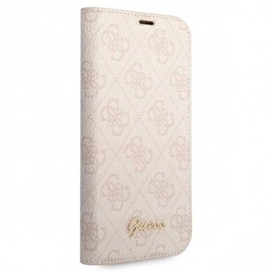 Guess GUBKP14SHG4SHP iPhone 14 6.1 pink / Rožinis book 4G Vintage Gold Logo 4