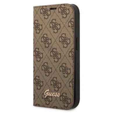 Guess GUBKP14XHG4SHW iPhone 14 Pro Max 6.7 brown / brown book 4G Vintage Gold Logo