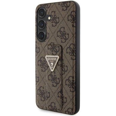 Guess GUHCS24SPGS4TDW S24 S921 brown/brown hardcase Grip Stand 4G Triangle Strass 1