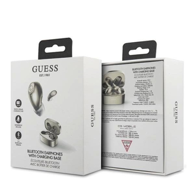 Guess GUTWSJL4GGO TWS bluetooth ausinės + gold/gold 4G docking station 1