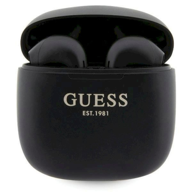 Guess GUTWST26PSK TWS bluetooth ausinės + docking station - Juodas Classic EST Logo