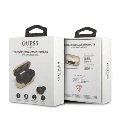 Guess GUTWST31ED TWS Bluetooth earphones + docking station gold / gold 4