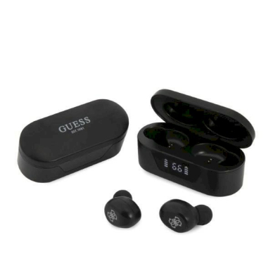 Guess GUTWST31EK TWS bluetooth ausinės + docking station - Juodas