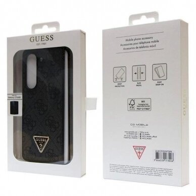 Guess Leather 4G Diamond Triangle Dėklas skirta Samsung Galaxy Z Fold 5 - Juodas 6