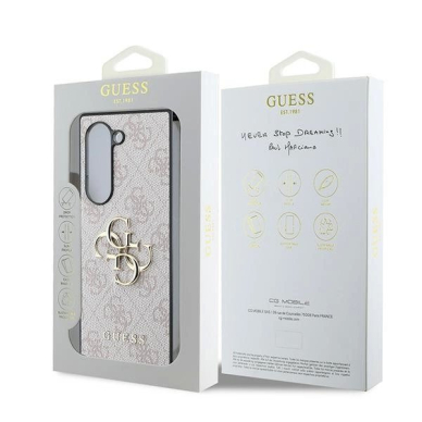 Guess Leather 4G Metal Logo Dėklas for Samsung Galaxy Z Fold 6 - Rožinis 6