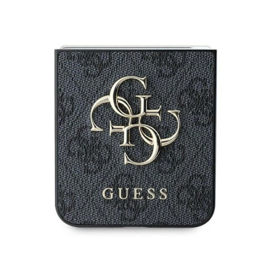 Guess Leather 4G Metal Logo Dėklas Samsung Galaxy Z Flip 6 - juodas 4