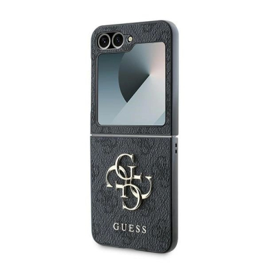 Guess Leather 4G Metal Logo Dėklas Samsung Galaxy Z Flip 6 - juodas 5