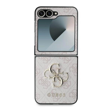 Guess Leather 4G Metal Logo Dėklas Samsung Galaxy Z Flip 6 - rožinis 1