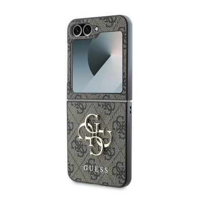 Guess Leather 4G Metal Logo Dėklas Samsung Galaxy Z Flip 6 - rudas 5