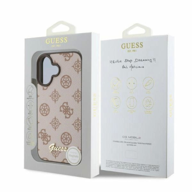 Guess Peony Script MagSafe iPhone 16 Dėklas - Rudas 3