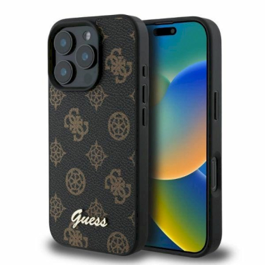 Guess Peony Script MagSafe iPhone 16 Pro Dėklas - juodas